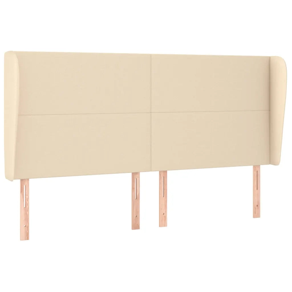 Testiera ad Orecchio Crema 203x23x118/128 cm in Tessuto