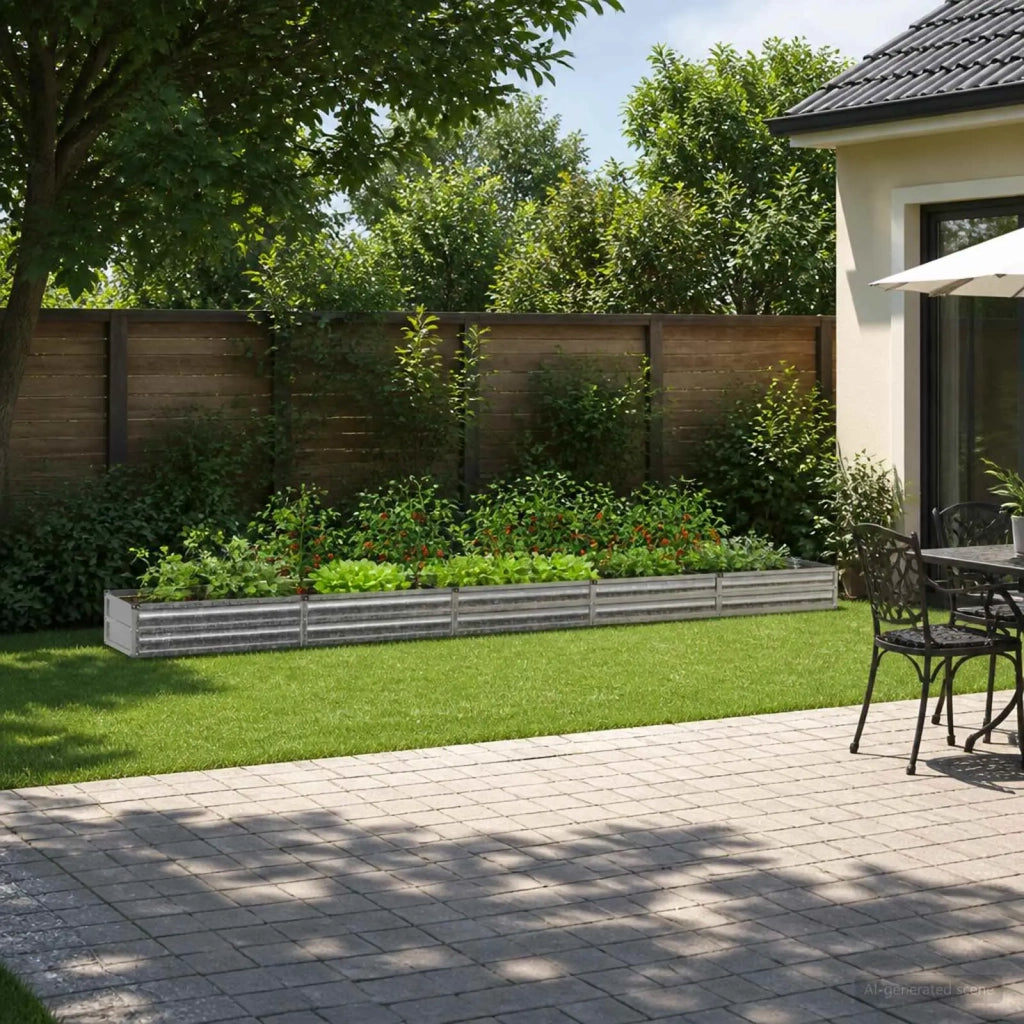 Letto rialzato da giardino Argento 400 x 40 x 24 cm 8006357