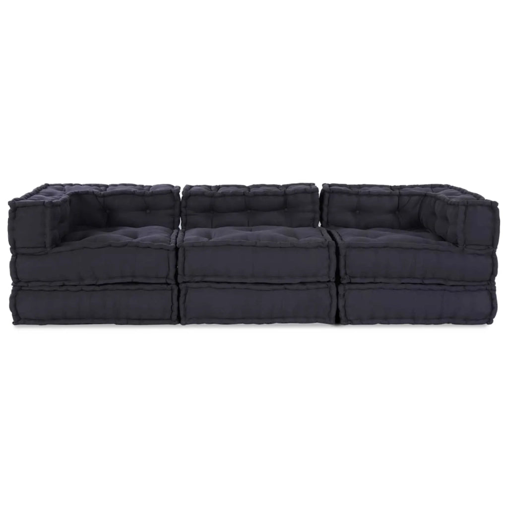 Unità di Divano Modulare 3 pcs Antracite Tessuto 3315067