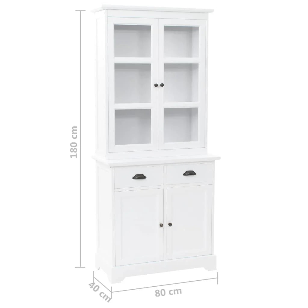 Buffet credenza mobiletto consolle mobile contenitore vetrina con 4 ante MDF e legno di pino 180 cm 4402167