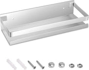 Scaffale doccia - RVS - Bagno - Montaggio a muro - Bagno Regolatore - Raccogli Rifiuti rettangolare - Pannelli per cucina - Bagno - Salotto - 30cm (Argento)