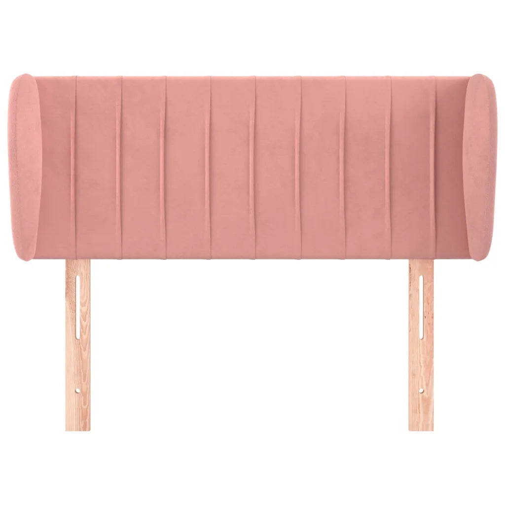 Testiera ad Orecchio Rosa 103x23x78/88 cm in Velluto