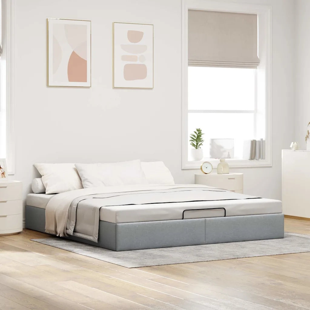 Struttura Letto Pouf senza Materasso 200x200 cm in Tessuto
