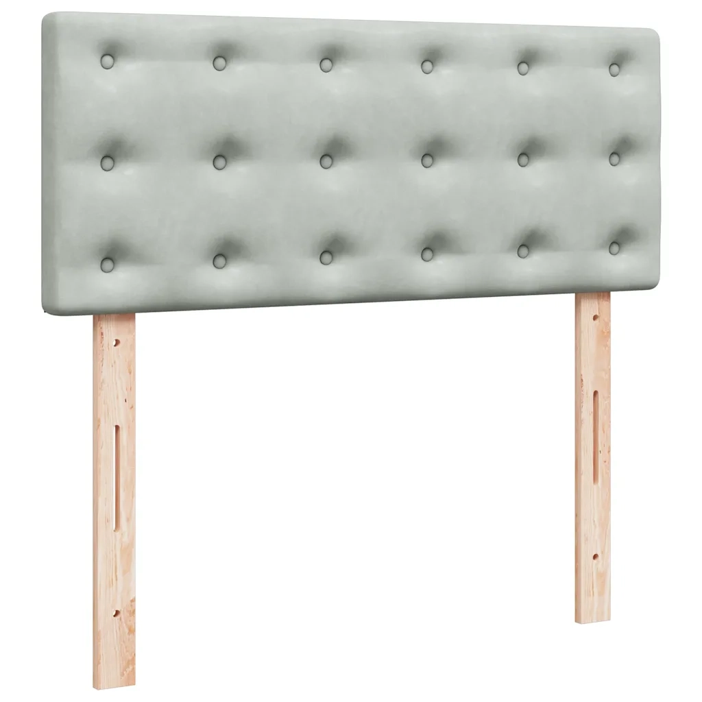 Pouf Letto con Materasso Grigio Chiaro 120x190 cm in Velluto 3311903