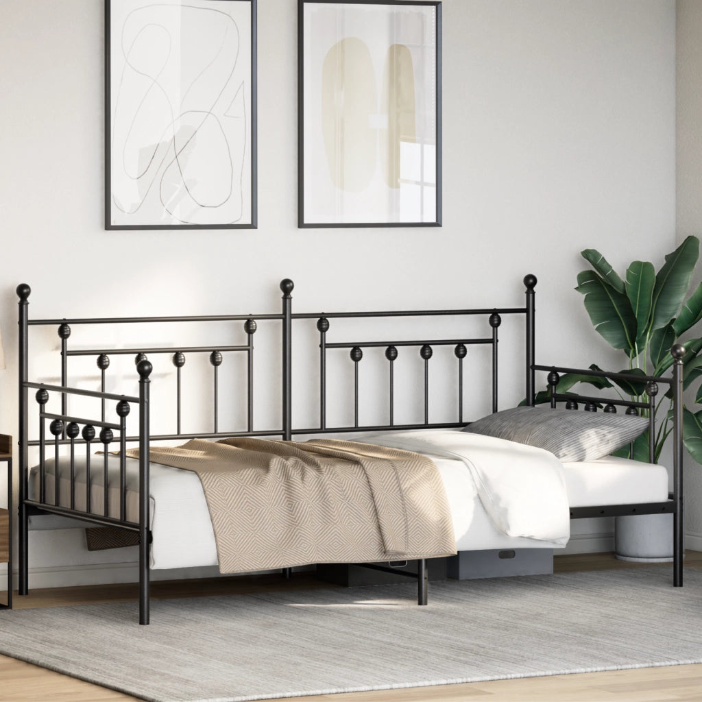 Struttura Daybed  Nera 107x203 cm in Acciaio