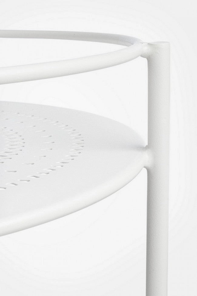 Carrello con Porta Bottiglie Burton Bianco in Metallo