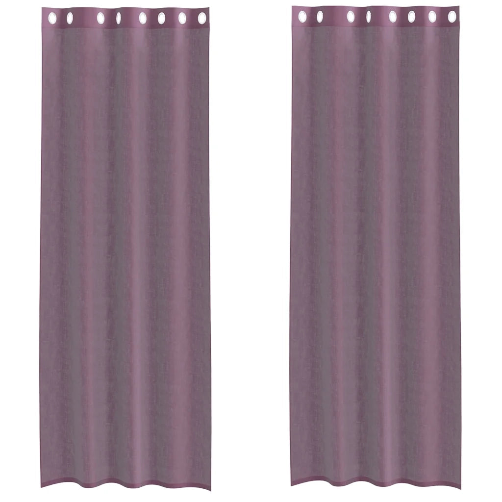Tende in Voile con Occhielli 2 pz Viola 140x260 cm 4102105