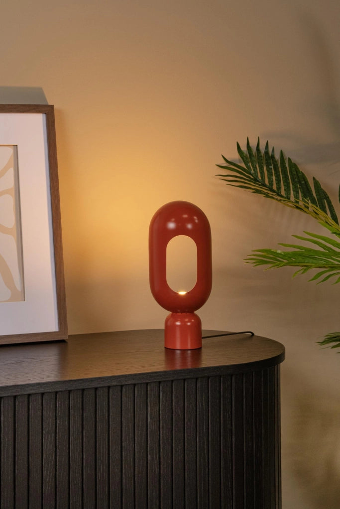 Lampada da tavolo retro ovale BARRIS 1xE27 terracotta Lucide
