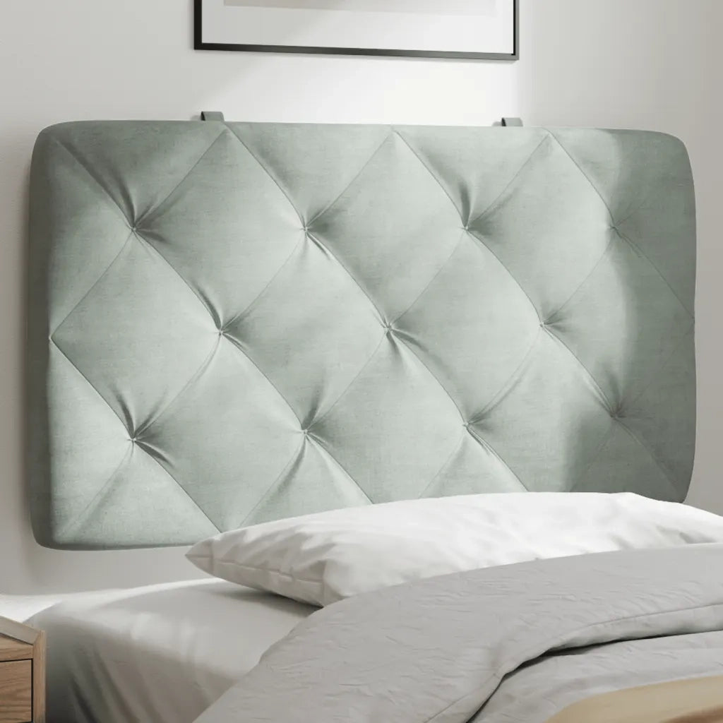 Cuscino Testiera Grigio Chiaro 90 cm in Velluto CFW4057852