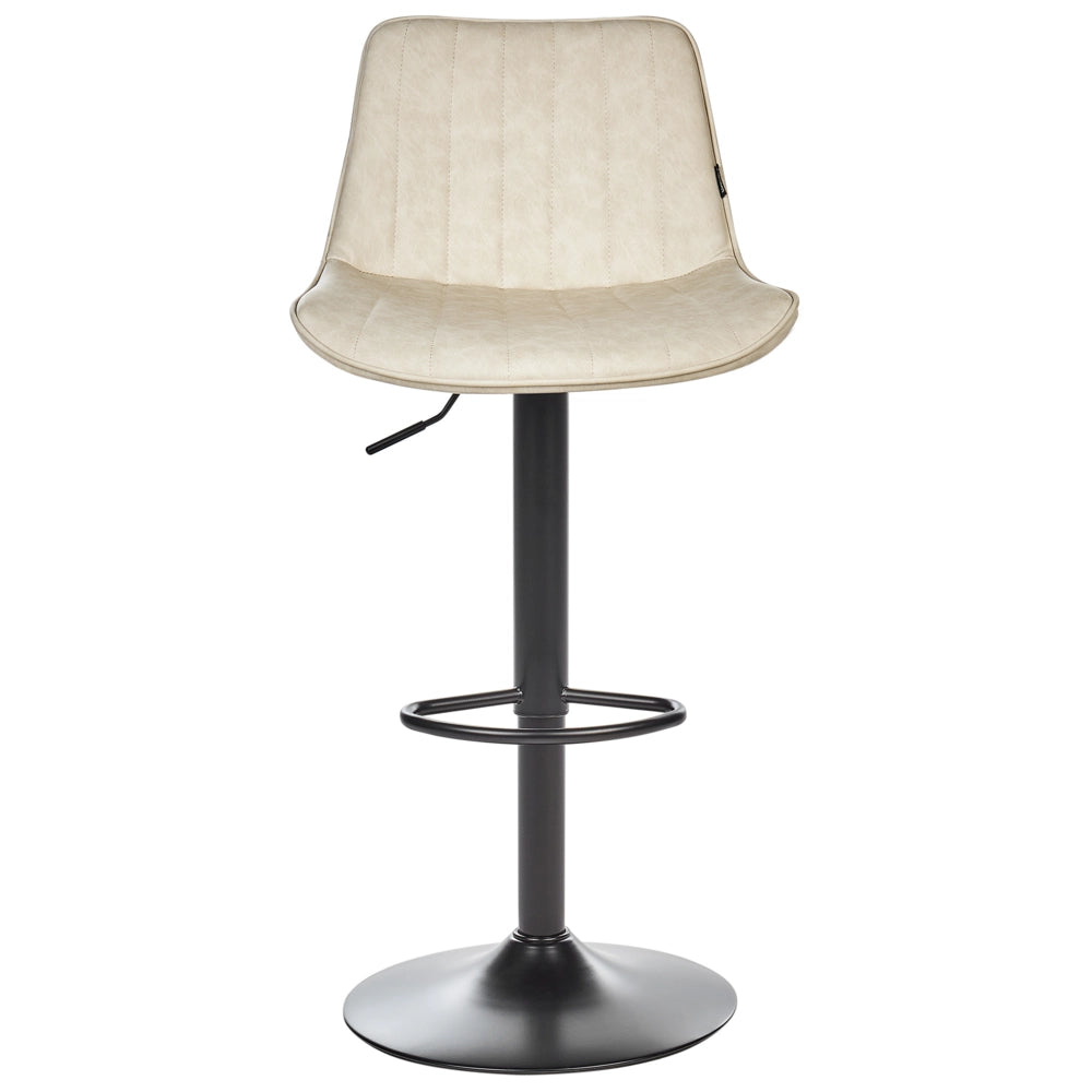 Set di 2 sedie da bar in pelle sintetica beige chiaro gambe in acciaio nero senza braccioli set da pranzo salotto soggiorno moderno
