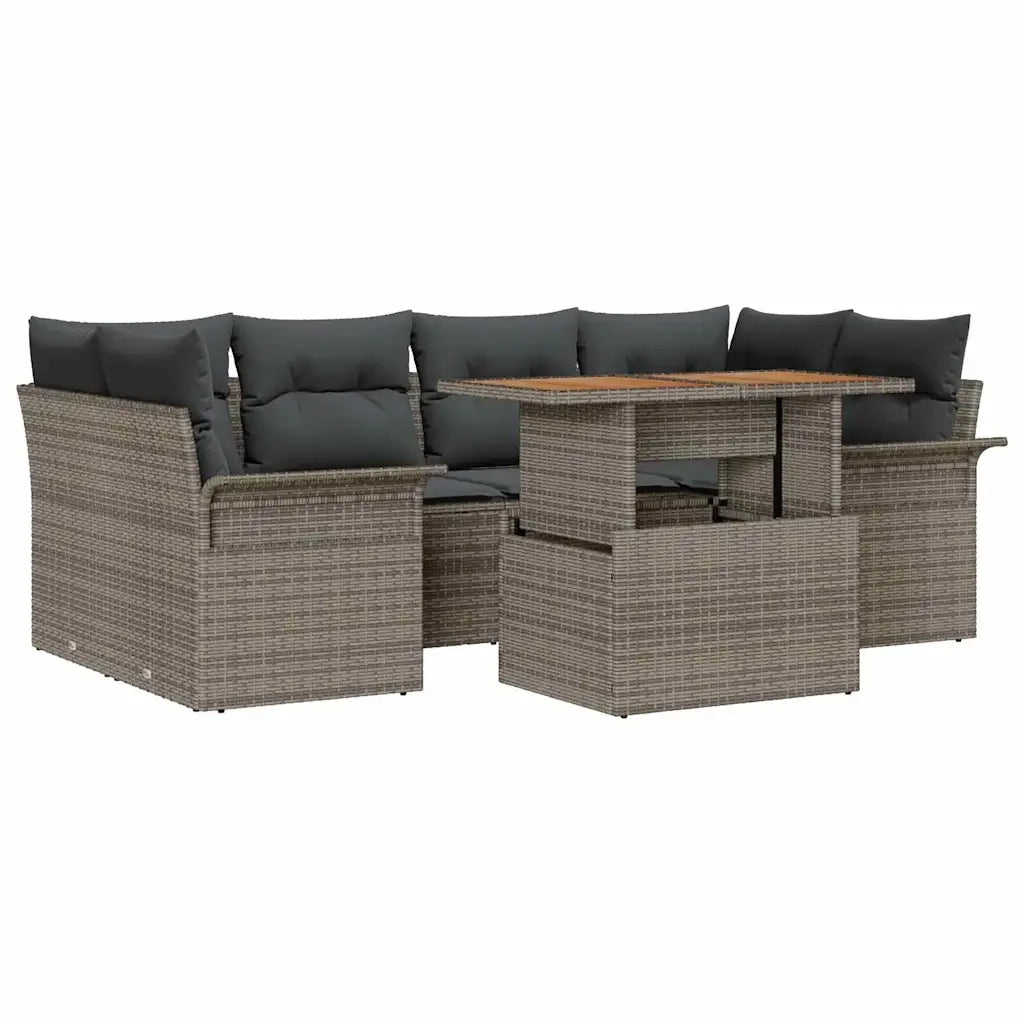 Set Divano da Giardino con cuscino 7 pcs Grigio 3349285