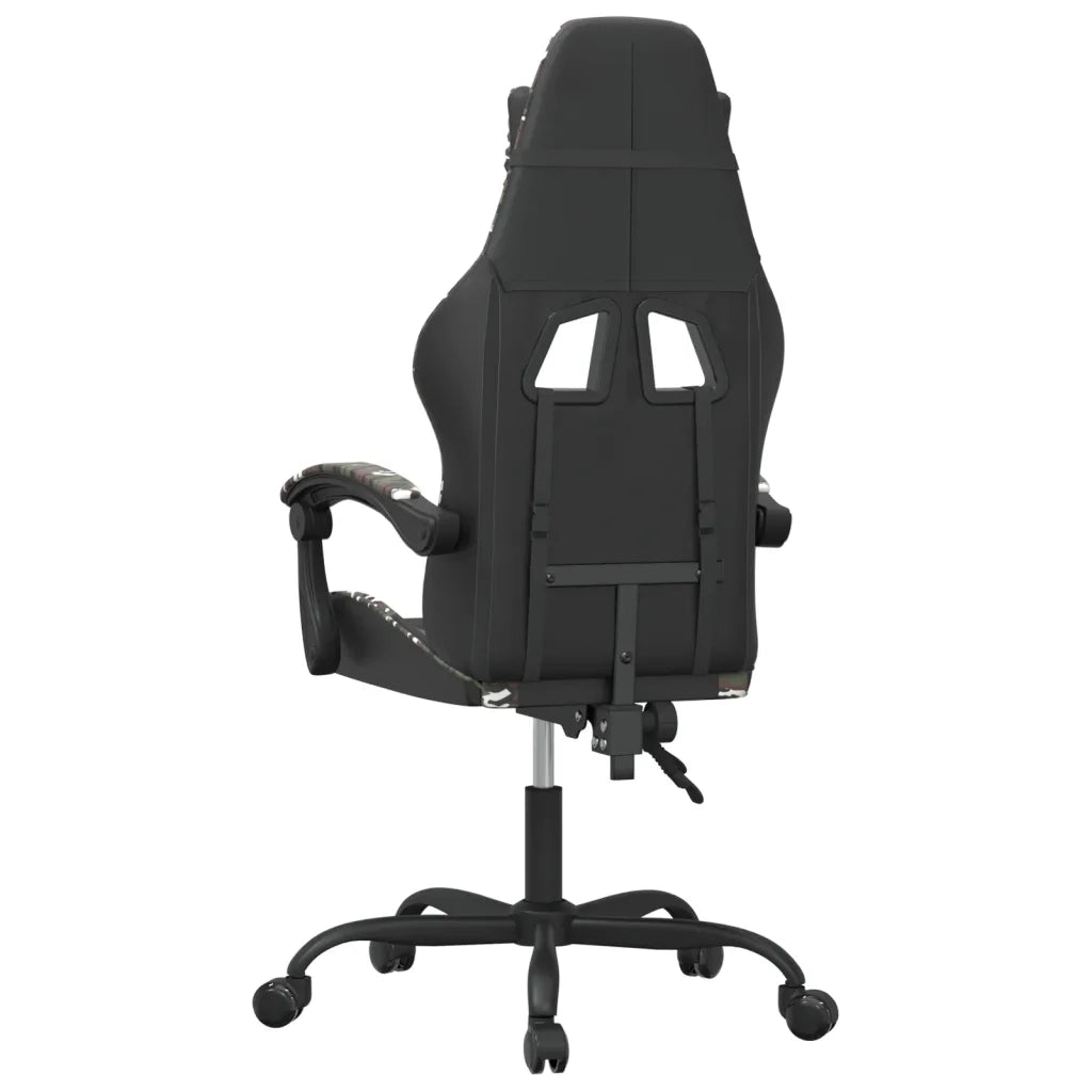 Sedia da Gaming | Sedia da e-sports Girevole Nero e Mimetico in Similpelle