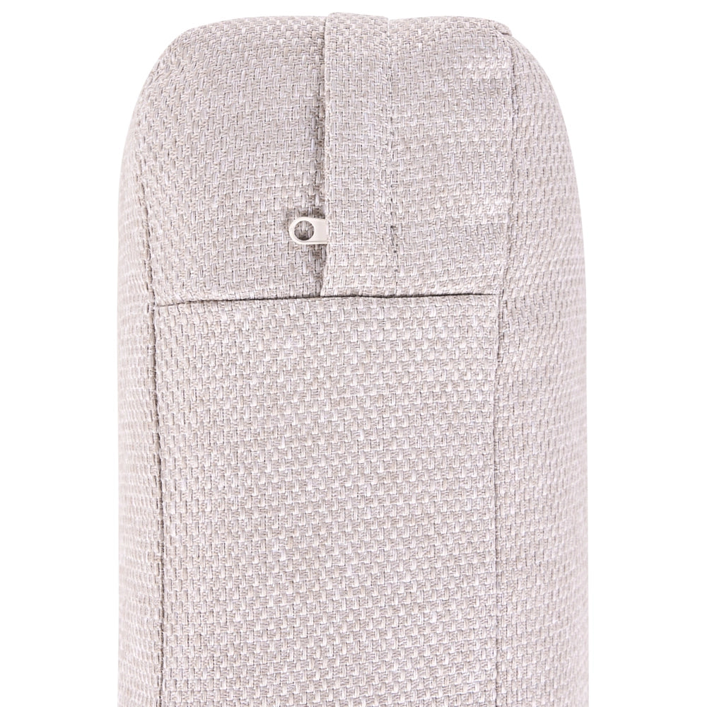 Divano da giardino a 2 posti in legno di acacia chiaro con cuscini imbottiti beige chiaro, struttura a doghe, per terrazza, stile moderno