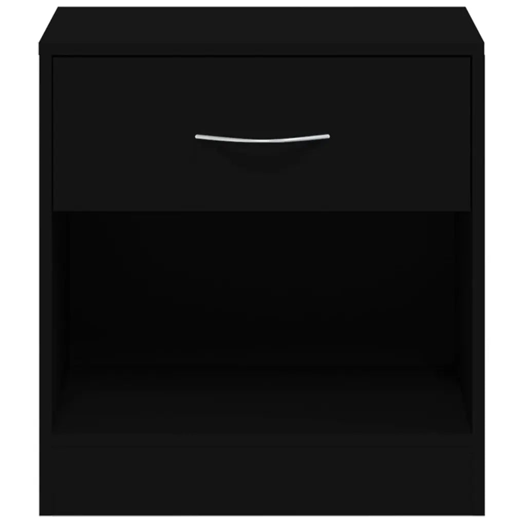 Comodini 2 pz con Cassetto-Set di 2 Tavolino da notte Neri