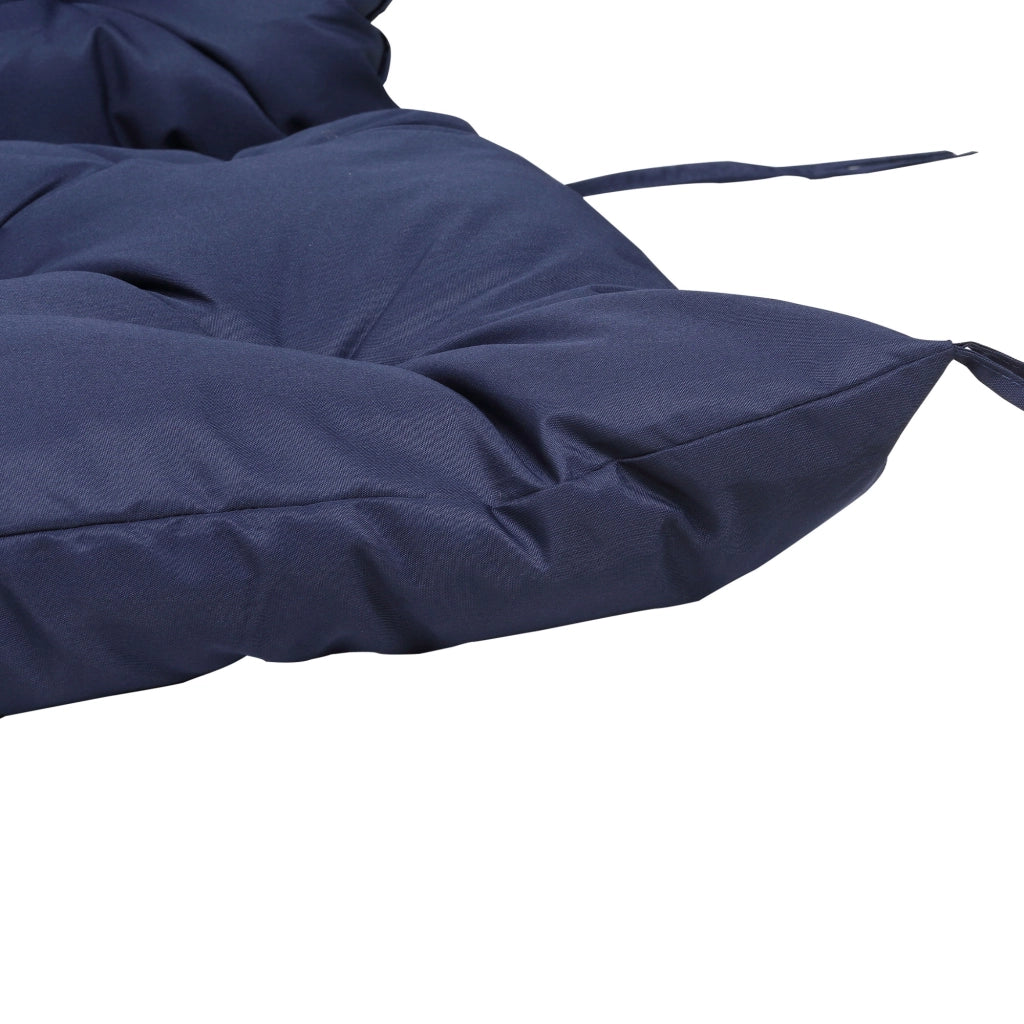 Cuscino da panca 150 x 98 x 8 cm con 6 lacci, imbottitura in schiuma, rivestimento in poliestere, blu