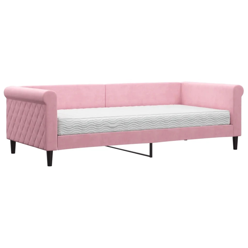 Divano letto | Sof¨¤ letto | Letto singolo con Materasso Rosa 90x200 cm in Velluto