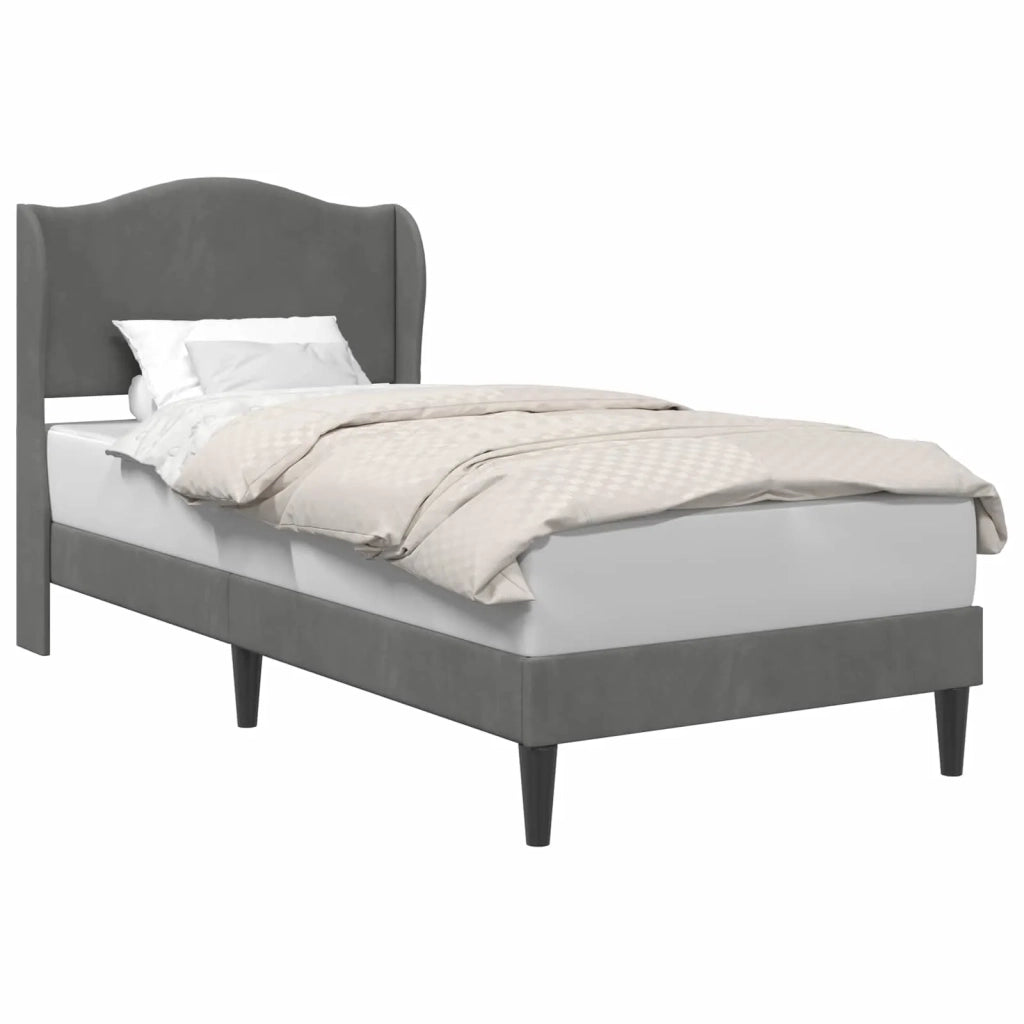 Struttura del letto Grigio Scuro 100 x 200 cm Velluto 42027900