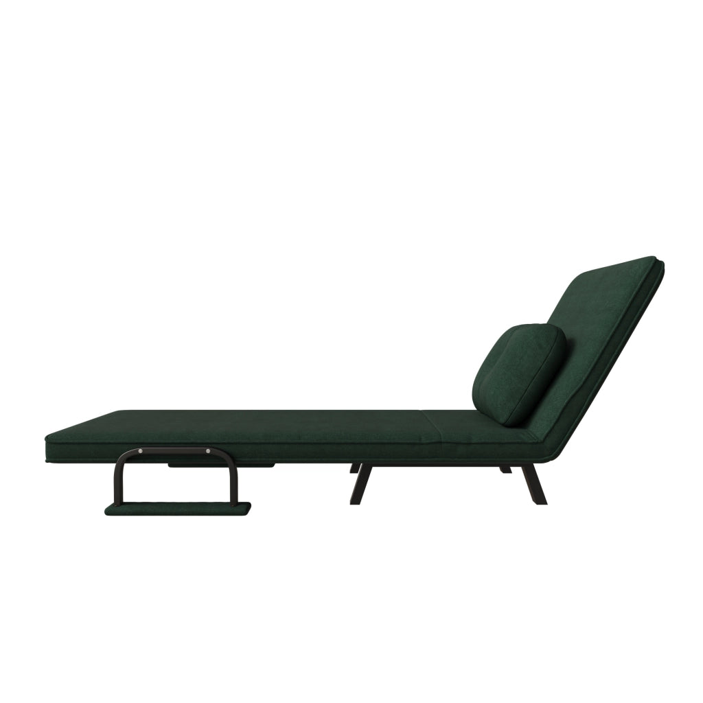 Poltrona letto reclinabile 185x60 cm a 5 posizioni in chenille verde