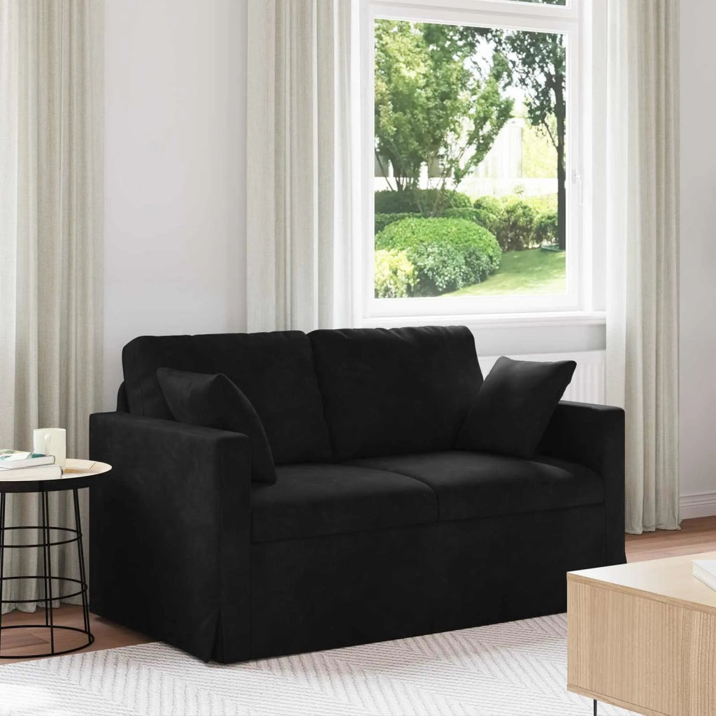 Divano | Divano da soggiorno | Sofa Nero 138 x 78 x 80 cm Velluto