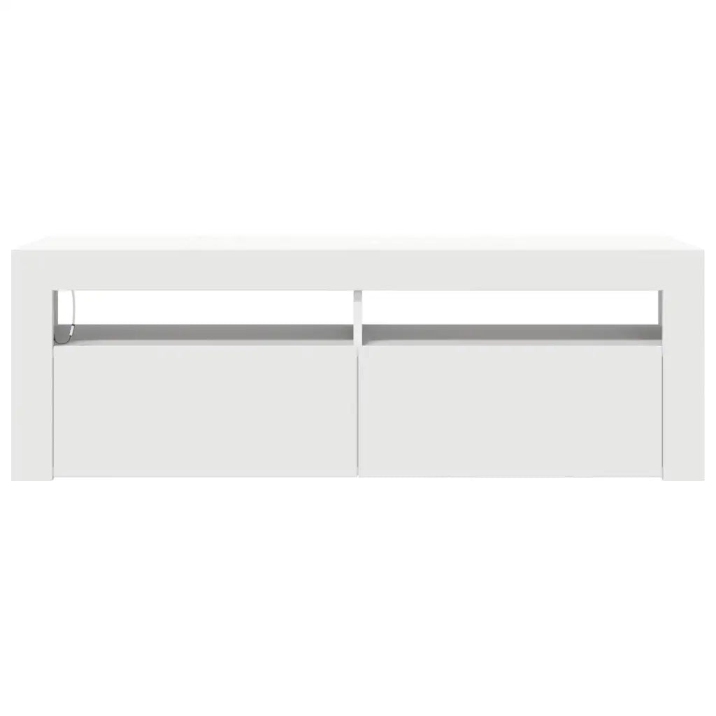 Mobile Porta TV con Luci LED-Credenza TV Bianco 120x35x40 cm 814550