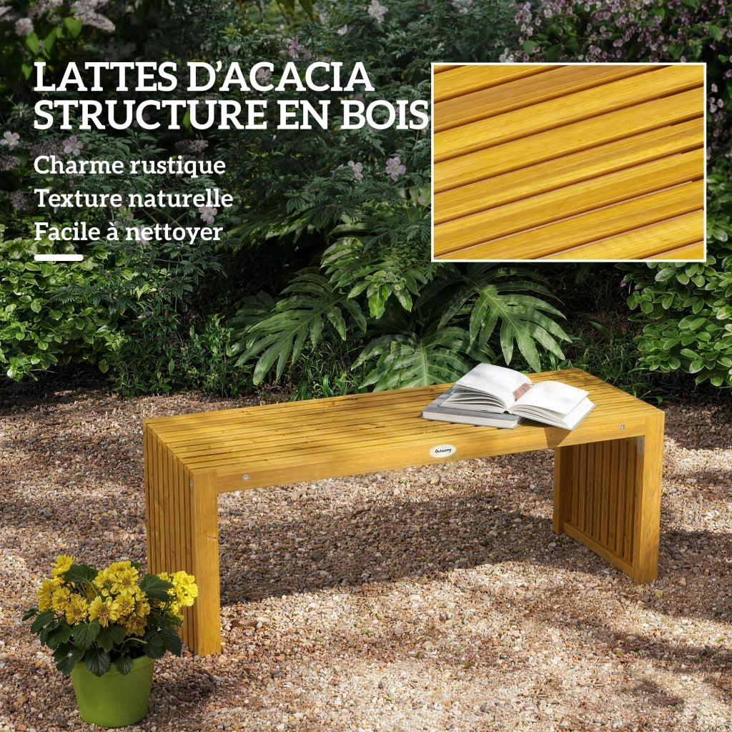 Panca da Giardino in Legno di Acacia ¨C Xylo ¨C 2 Posti, 110x30x45cm, Naturale