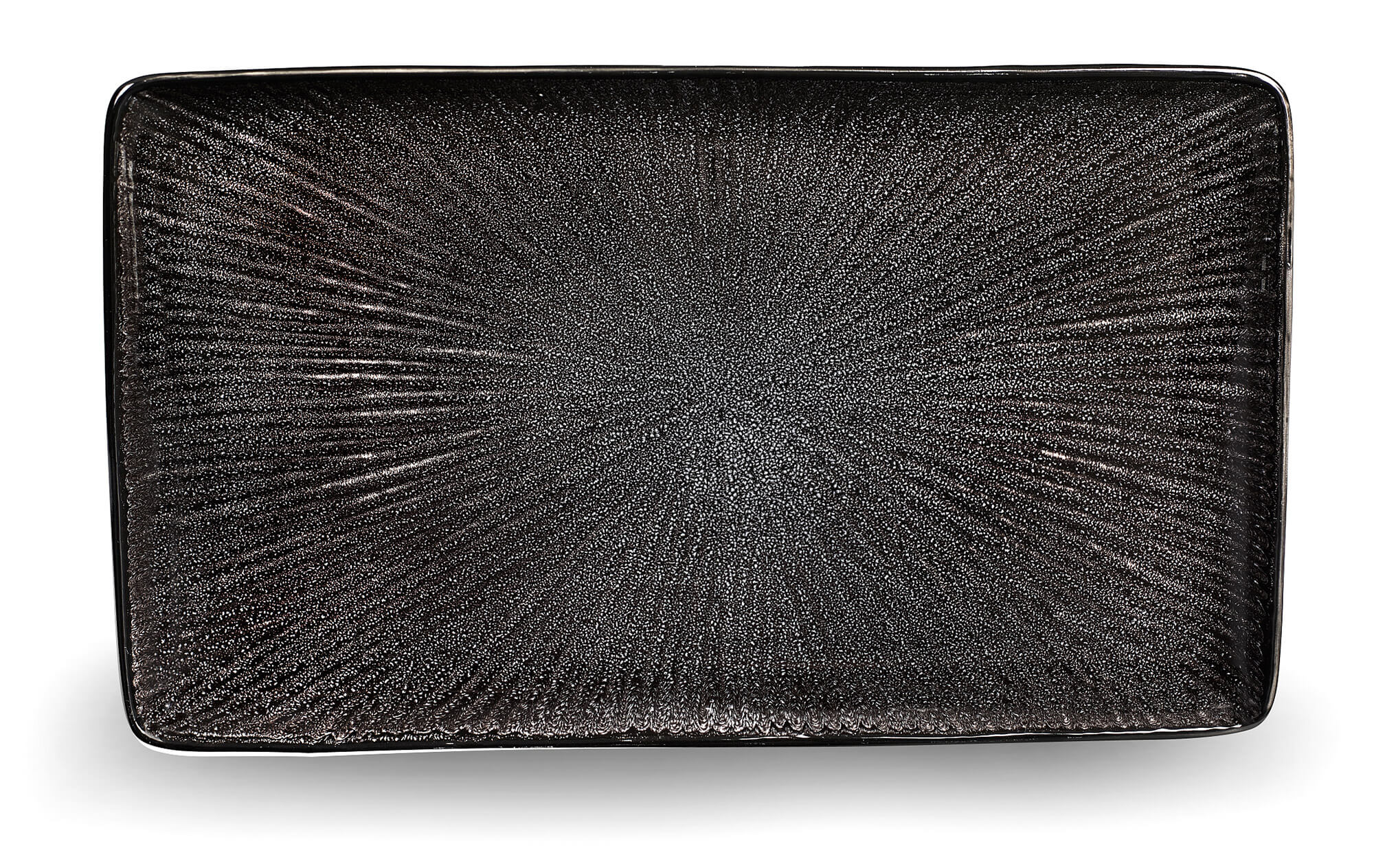 Set 4 Piatti Rettangolari 30x18x2,5 cm in Gres Kaleidos Sirius Neri