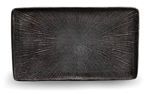 Set 4 Piatti Rettangolari 30x18x2,5 cm in Gres Kaleidos Sirius Neri