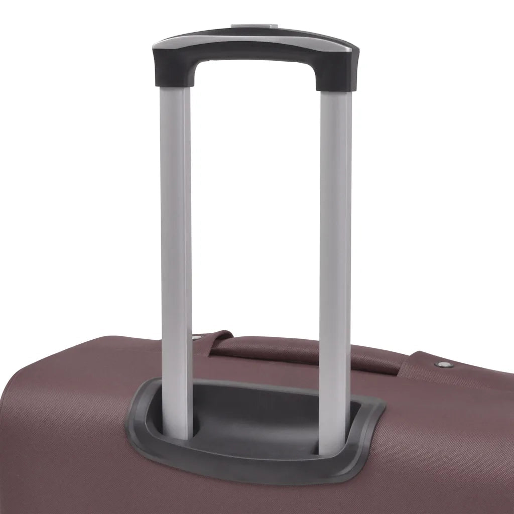 3 pz Set di Valigie Trolley Morbide Color CaffÃ¨ cod mxl 43040