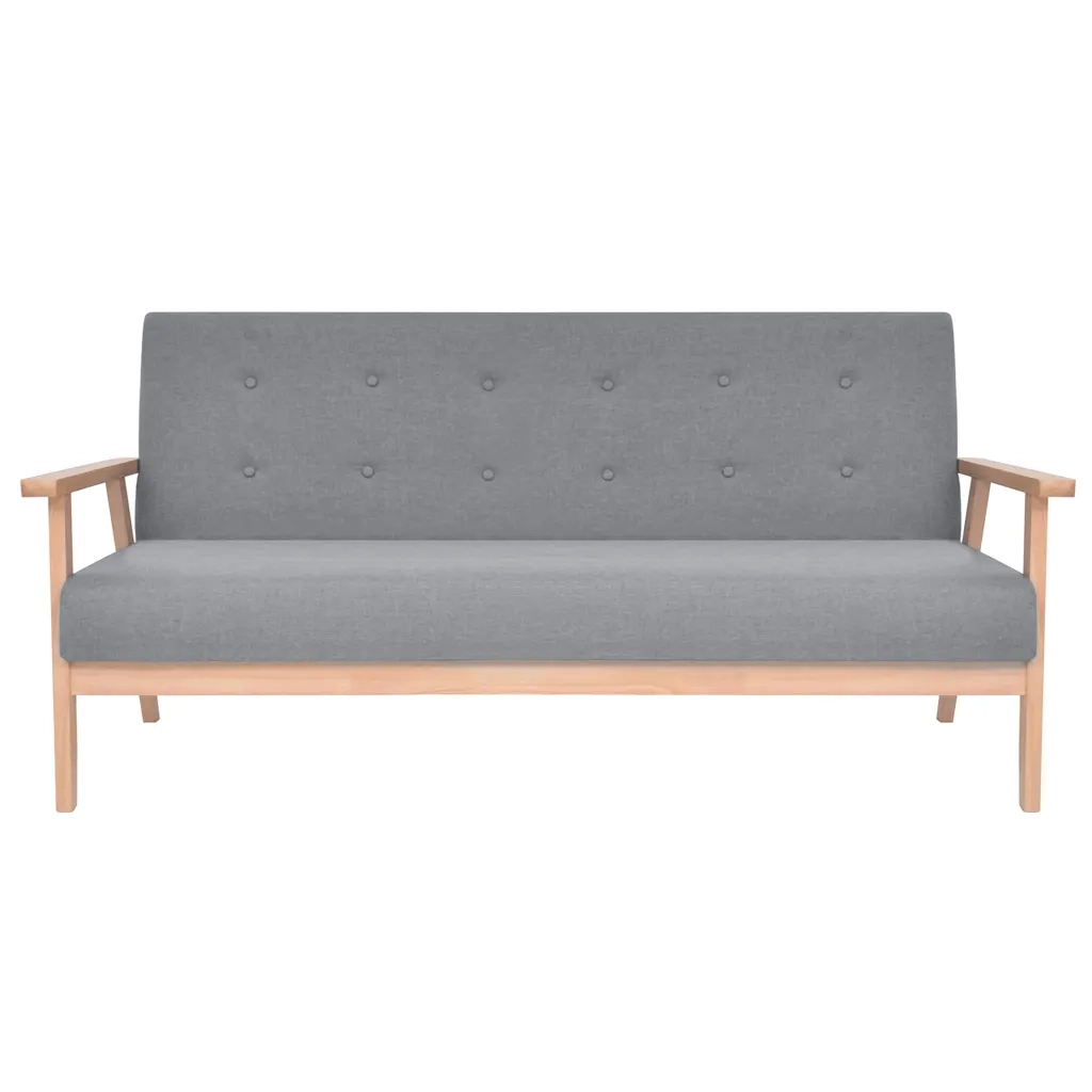 Set di Divani 2 pz in Tessuto Grigio Chiaro cod mxl 16049