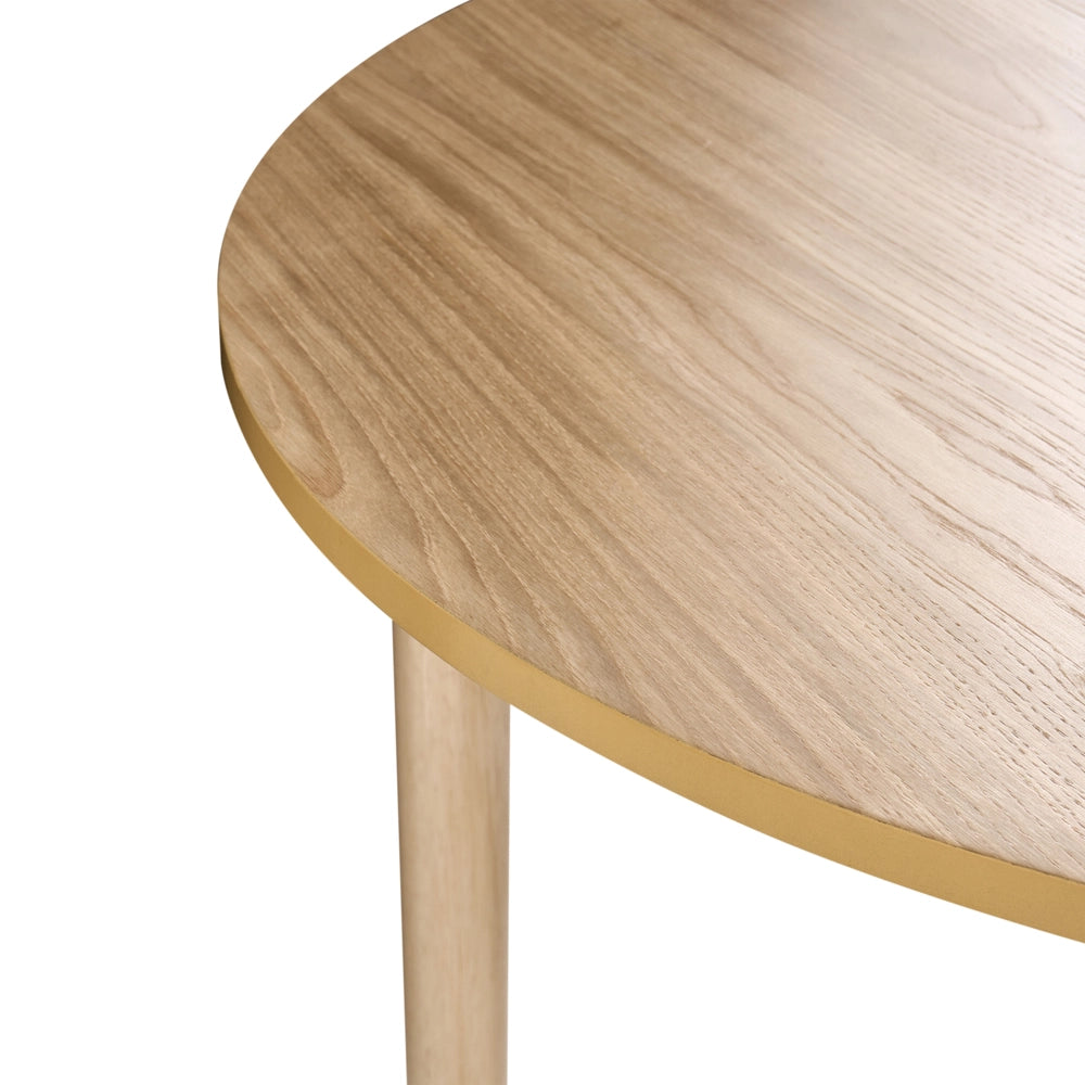 Tavolo da pranzo Marrone chiaro MDF impiallacciato rovere Base in legno di gomma 107/137x107cm Piano tavolo allungabile Rotondo Moderno
