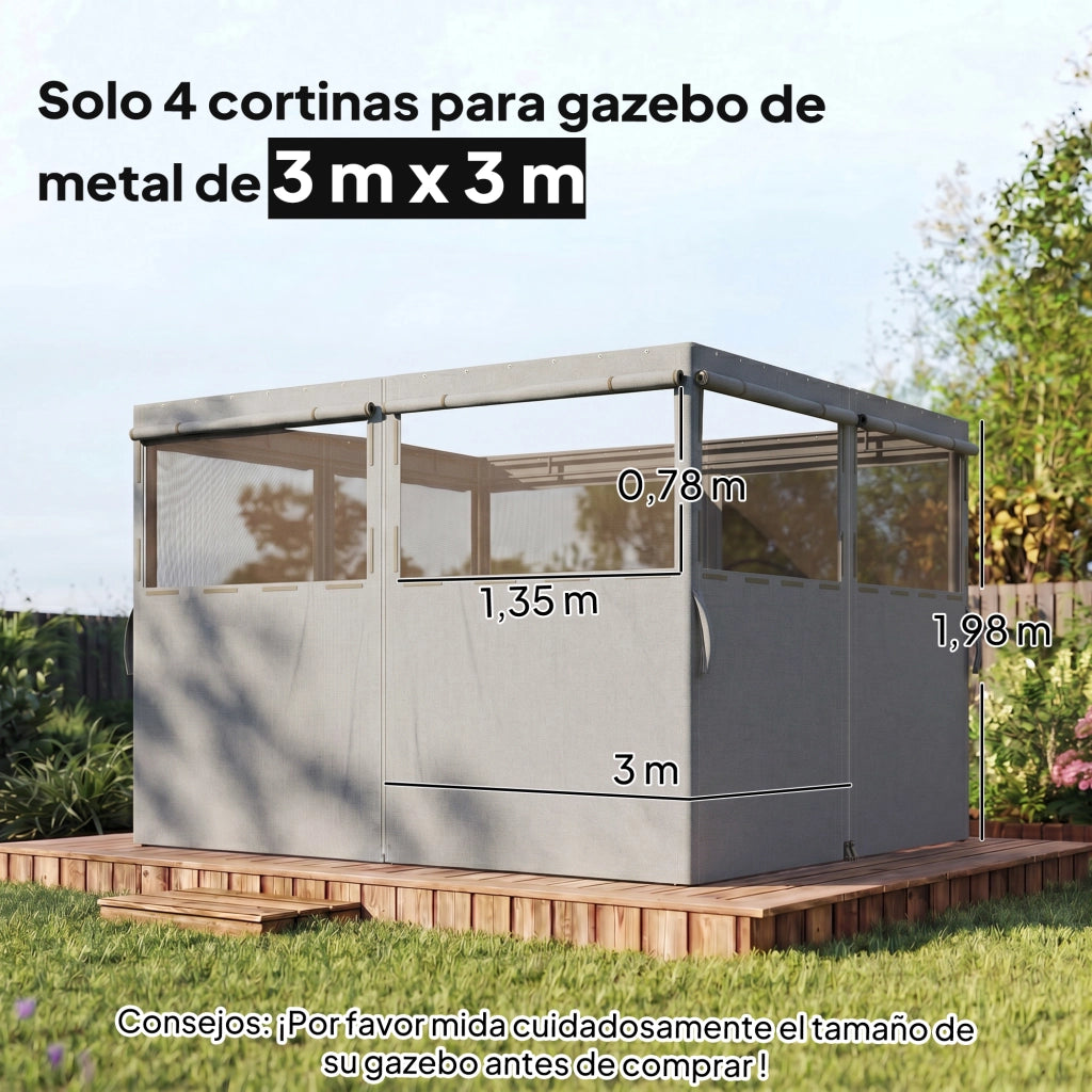 Tenda da giardino 3x3 m con pareti laterali ¨C zephmum ¨C grigio chiaro impermeabile UV30+