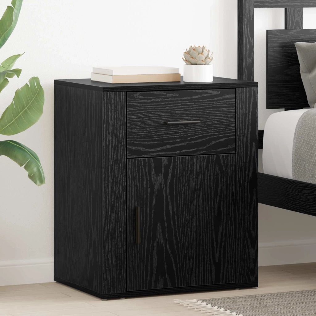Armadio da Notte Rovere Nero 35 x 50 x 60 cm Legno multistrato 881071
