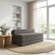 Divano Letto Pieghevole Grigio Scuro 120 x 60 x 49 cm Tessuto