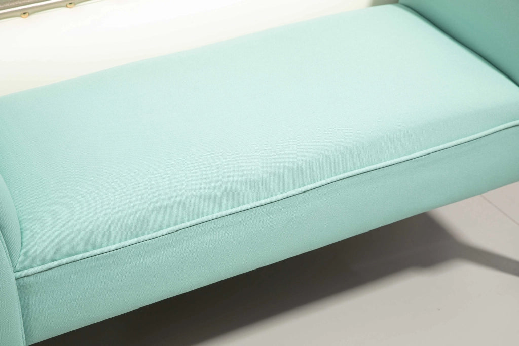 Panca imbottita per camera da letto ¨C Xylo ¨C tessuto velluto verde 102x36x51 cm