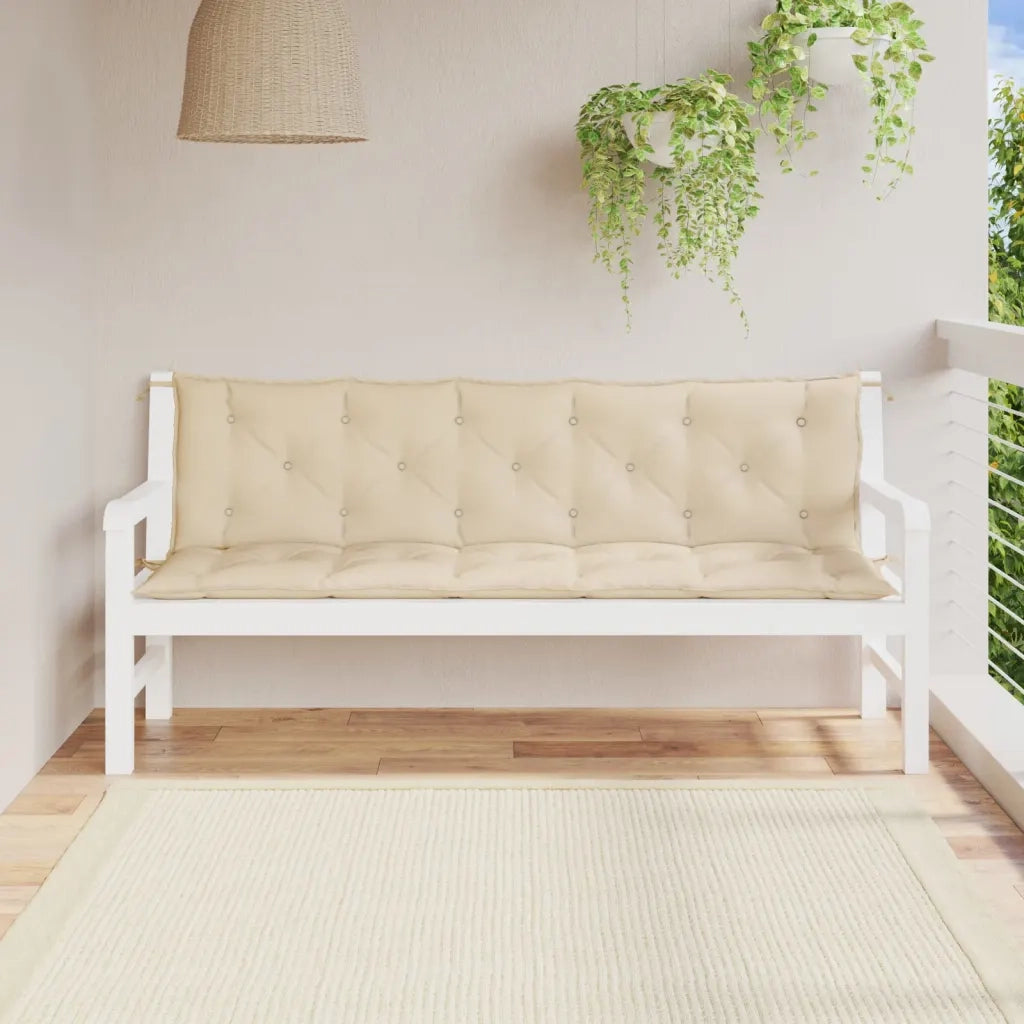 Cuscini Panca da Giardino 2 pz | Cuscini per sedie Beige 180x50x7 cm Tessuto Oxford