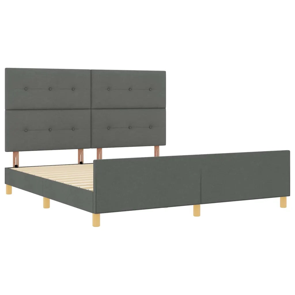 Struttura del letto Grigio scuro 180 x 200 cm Tessuto 3344747