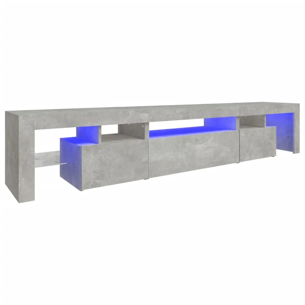 Mobile TV multimediale mensola TV credenza mobile TV sala da pranzo soggiorno camera da letto con luci LED 215 x 36,5 x 40 cm grigio cemento 02_0026558
