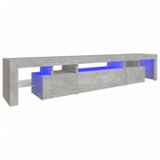 Mobile TV multimediale mensola TV credenza mobile TV sala da pranzo soggiorno camera da letto con luci LED 215 x 36,5 x 40 cm grigio cemento 02_0026558