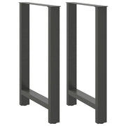 Set di 2 gambe quadrate per tavolo da bar 60 x 90 cm stabilità regolabile stile moderno acciaio antracite 02_0057574