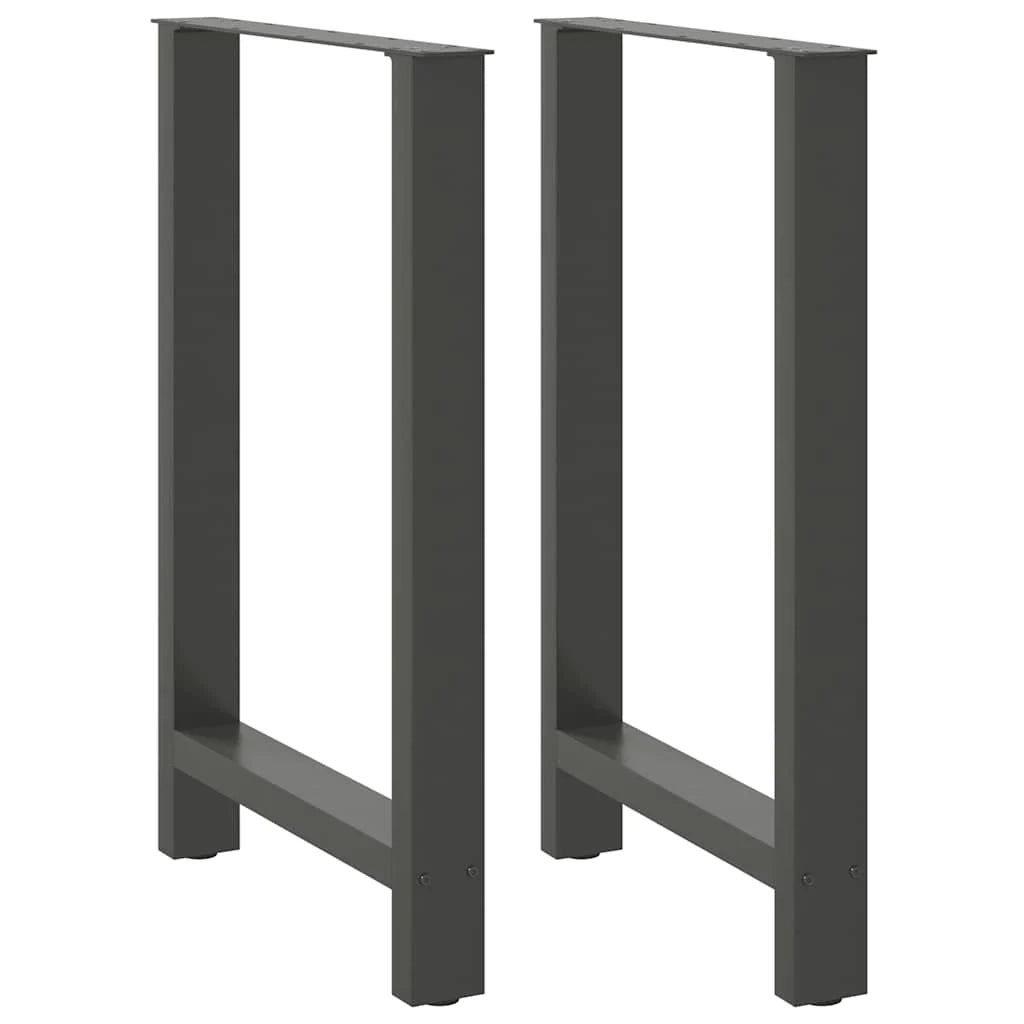 Set di 2 gambe quadrate per tavolo da bar 60 x 90 cm stabilità regolabile stile moderno acciaio antracite 02_0057574