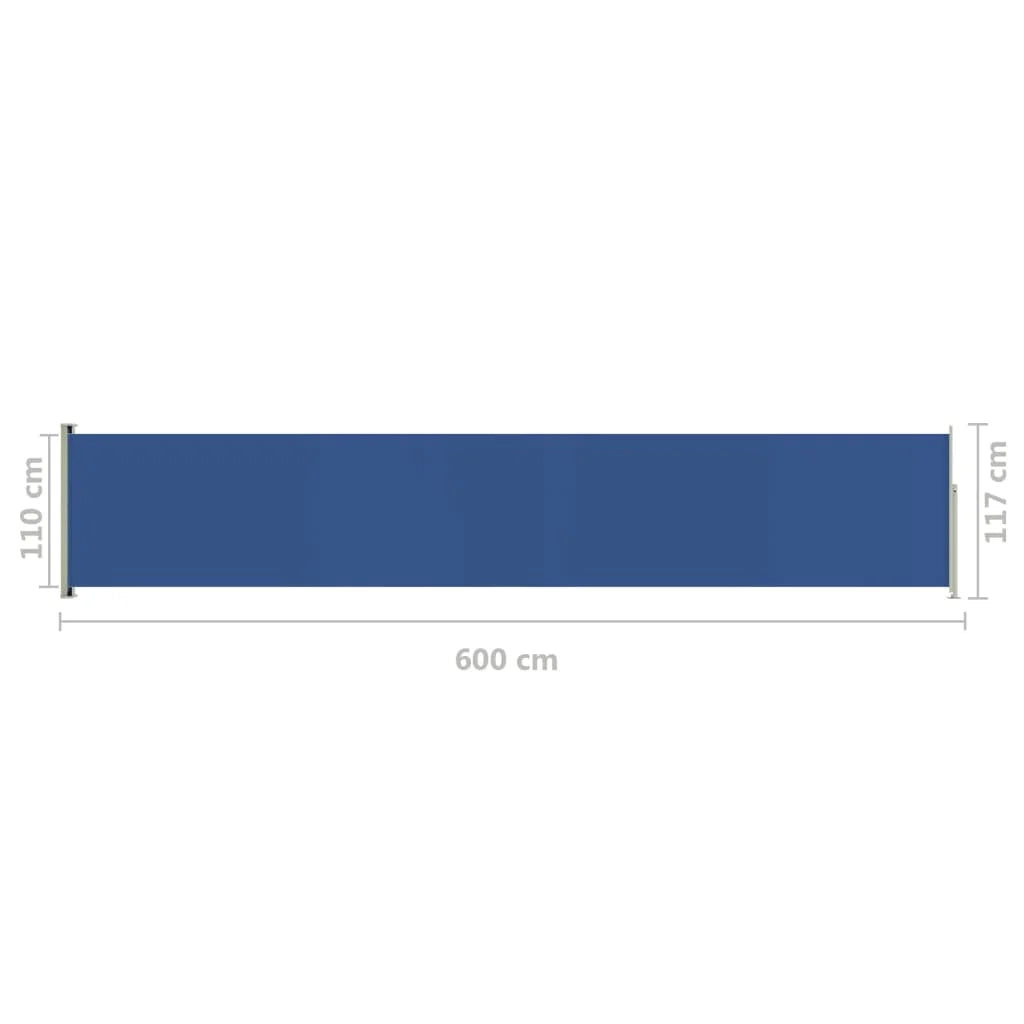 Tenda da sole laterale retrattile/schermo privacy per patio giardino terrazza balcone 117 x 600 cm blu 02_0007213