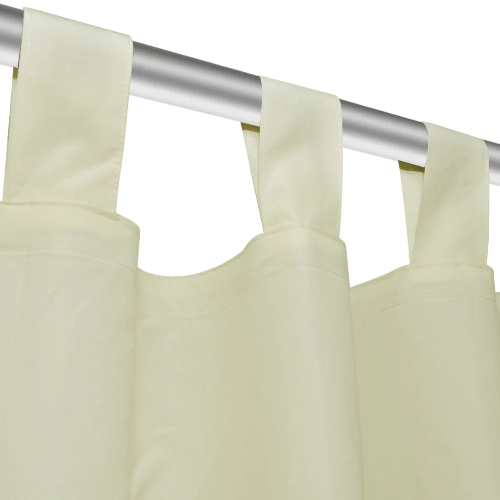 Set di 2 tende in micro raso color crema con passanti 140 x 245 cm decorazione per finestra 4002015