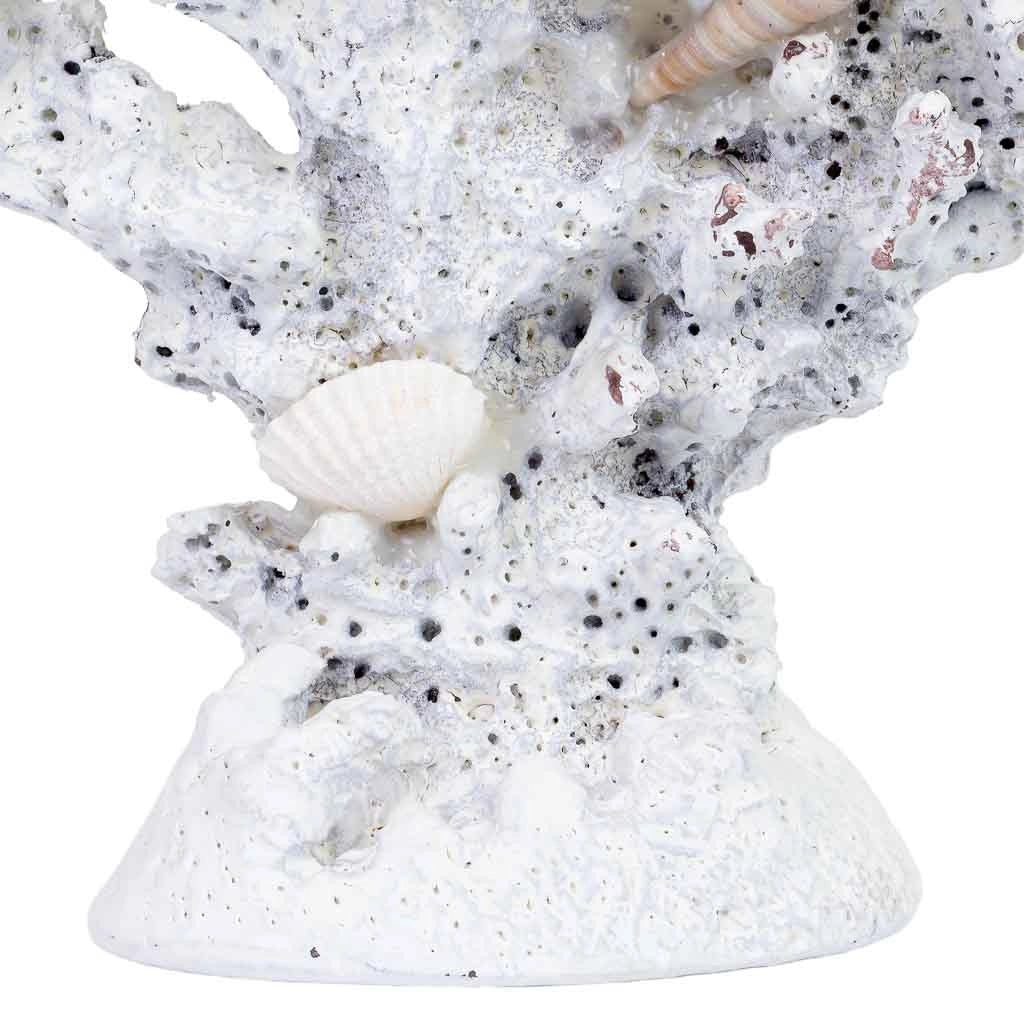 Figura decorativa a forma di corallo in resina bianca, 18x6x17h cm