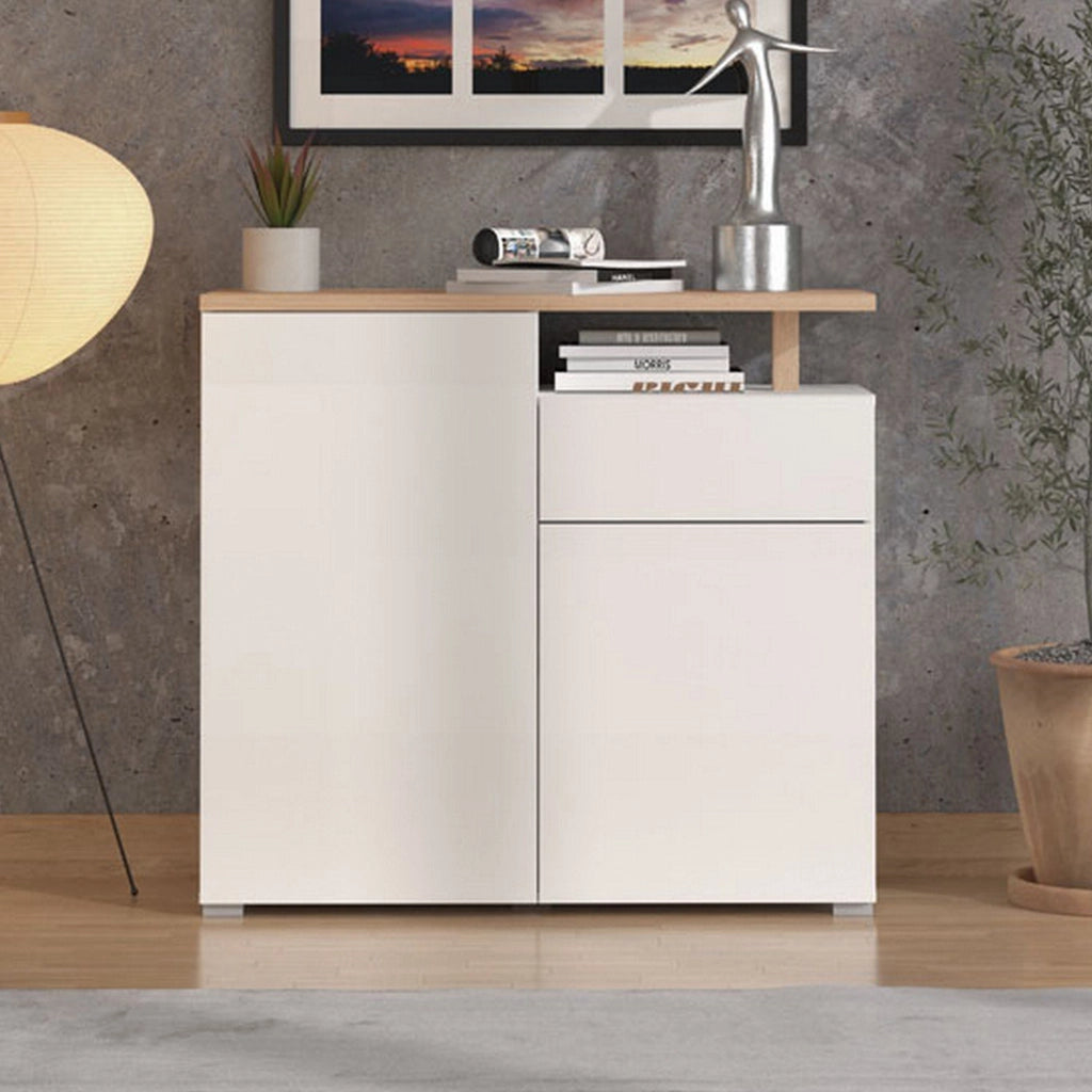 Madia Levate, Credenza un Cassetto, 102.5x40x94h cm Bianco