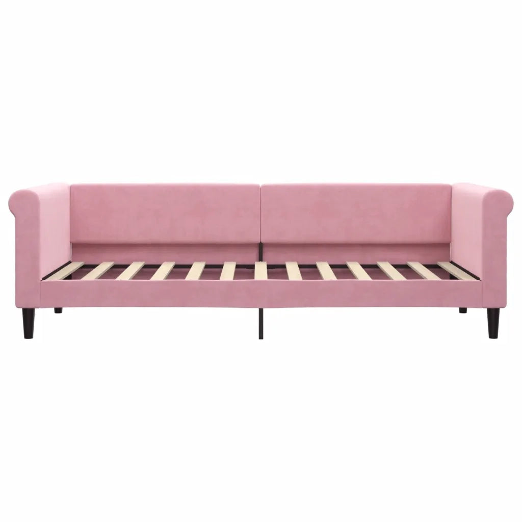Divano Letto con Materasso Rosa 80x200 cm in Velluto