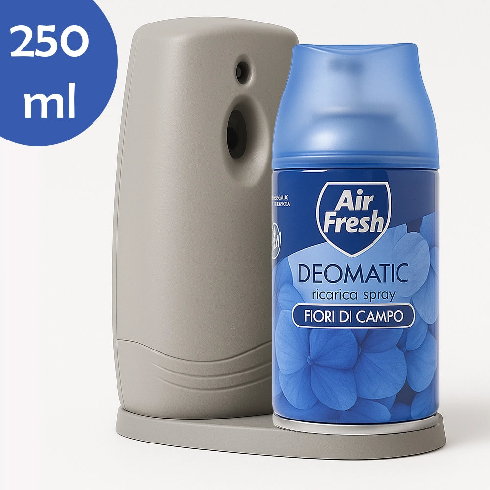 AIR FRESH Deomatic 6 x 250 ml Ricarica Spray Profumatore Ambiente Fiori di Campo
