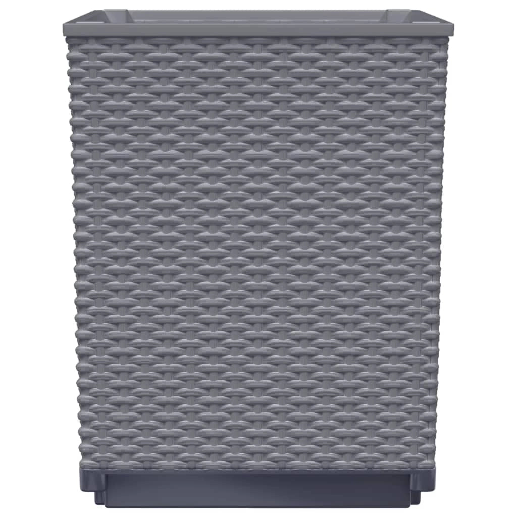 Fioriera rialzata per piante fiori giardino terrazze set da 2 30 x 30 x 37 cm polipropilene grigio 02_0038924