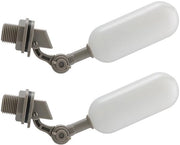 Valvola a palline automatica per serbatoio d'acqua - 2x valvola a palline - Regolazione della pressione dell'acqua regolabile - Materiale PVC - Adatto per acqua fredda - Valvola a palline flottante