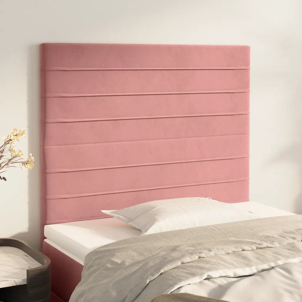 Testiera Rosa 100x5x118/128 cm Velluto 3116519