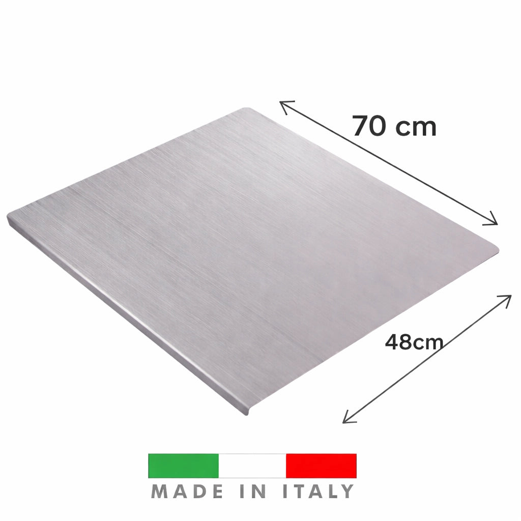 Spianatoia Tagliere in Acciaio Inox 304 per Impastare, con Tappeto Antiscivolo Omaggio 70x48 cm
